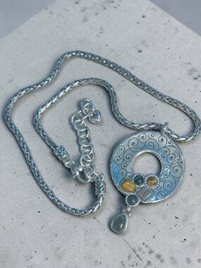 Retired Brighton "Eye of the Tiger" pendant necklace